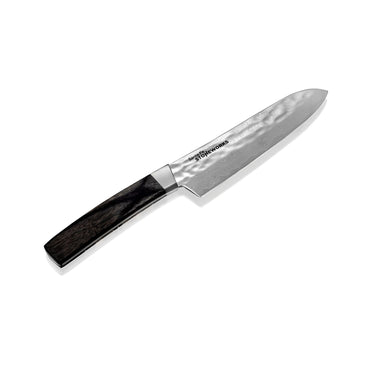 5" Santoku Hammer Damascus (VG-10 Core) – Lapis Lazuli with Jet — back