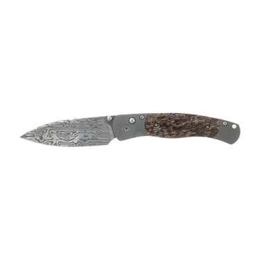 El Rey Damasteel Button Lock — Dinosaur Bone — Front