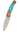 El Rey – Titanium Button Lock Damasteel with Kingman Blue/Green Turquoise — DGE02-#1TQ-CERA-COPPER DOWN