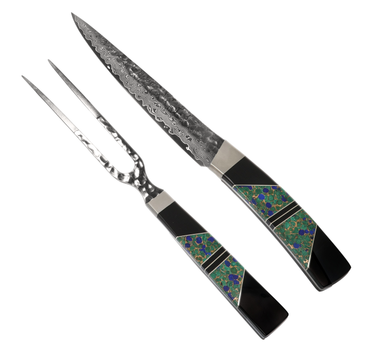 Jewelry Series Carving Set - Azurite and Bronze with Lapis