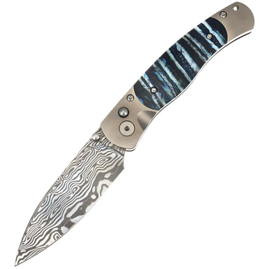 El Rey Damasteel Button Lock — Blue Mammoth Tooth — Down