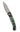 El Rey Damasteel Button Lock — Green Mammoth Tooth / Black Cerakote, Emerald Thumb Stud — Open