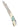 Titanium 3" Damascus Lock Back White Mammoth Tusk with Turquoise, open