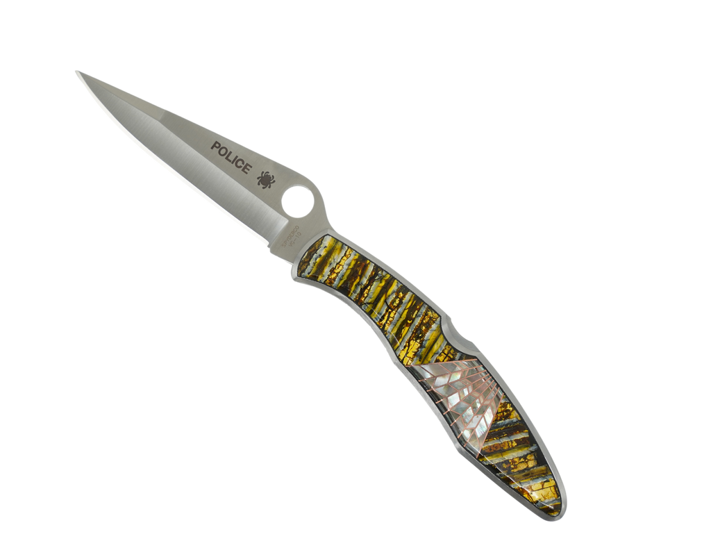 Spyderco Police- Plain blade- Yellow Wooly Mammoth Molar