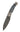 El Rey Feather Damascus Button Lock – Black Fossil Coral & Black Diamond Thumb Stud — open, blade down