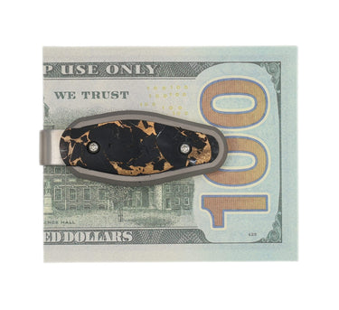 Titanium Money Clip – Black Buffalo Bronze — studio view