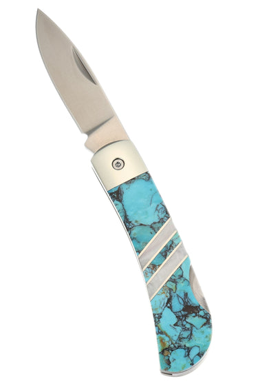 3" Lockback — Kingman Turquoise #4 — Open