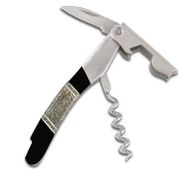 Stainless Steel Wine Opener – Apache Gold with Jet — studio view