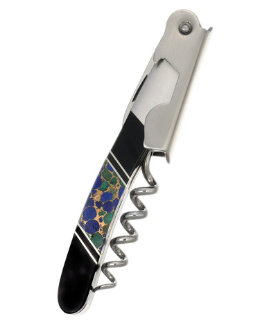 Stainless Steel Wine Opener – Azurite with Jet — closed