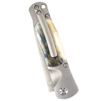 Tesoro - Woolly Mammoth Tusk 3 1/2" Button Lock Knife, closed