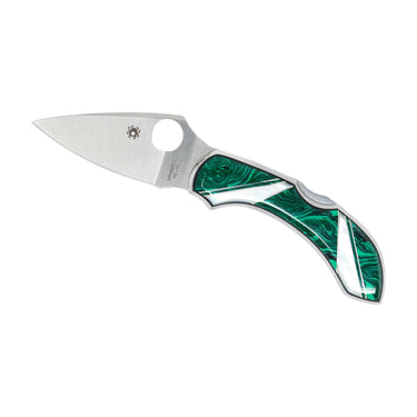 Malachite & Mother of Pearl, Spyderco Dragonfly, open
