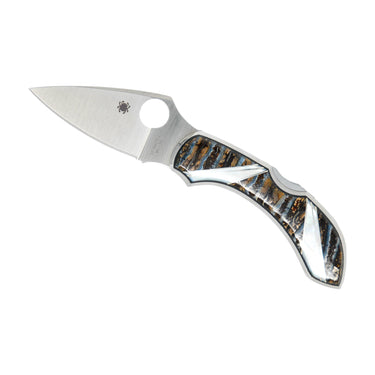 Mammoth Tooth Natural & Mother of Pearl, Spyderco Dragonfly, open