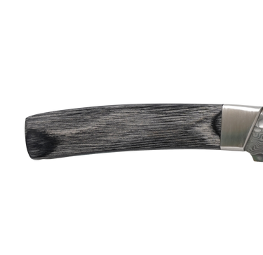 Hammered Damascus Bread Knife with Turquoise, Silver and Jet, back