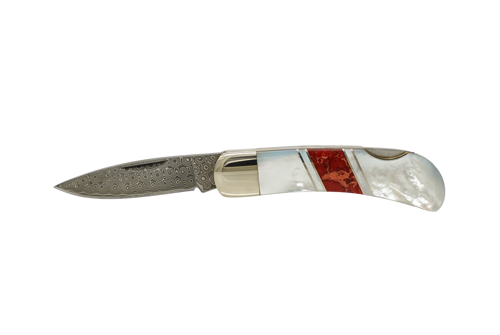 Jewelry Collection Mother of Pearl - Damascus - 3" Lockback