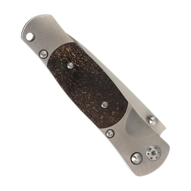 Tesoro - Woolly Mammoth Bone 3 1/2" Button Lock Knife, closed