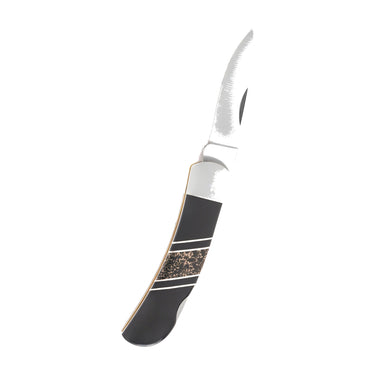 3" Lockback 440C Stainless Steel – Apache Gold with Jet — studio view