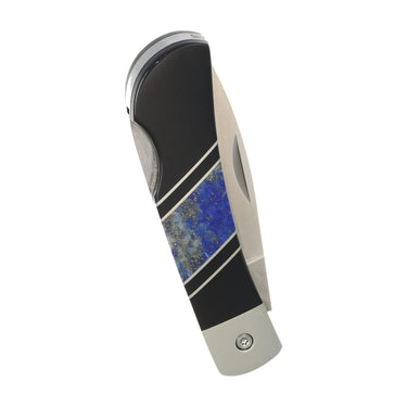3" Lockback 440C Stainless Steel – Lapis Lazuli with Jet — closed