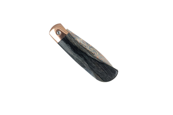 3" Lockback  Copper &amp; Brass Core Damascus (VG-10) | Fossilized Mammoth Tooth