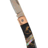3" Copper & Brass Core Damascus Lockback — Black Buffalo — Up