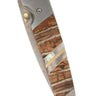 4" Liner Lock Copper & Brass Core Damascus (VG-10) | Natural Fossilized Mammoth Tooth, closed
