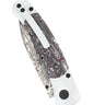 El Rey Damasteel Button Lock — Corvette Fordite / White Cerakote — Closed