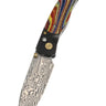 El Rey Damasteel Button Lock – Corvette Fordite — open, blade down