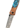 Tesoro Damasteel Button Lock 3½" — Kingman Turquoise #3 / Copper Cerakote, Black PVD Hardware — Down