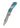 3" Lockback 110-Layer Stainless Damascus – Bonita Blue Turquoise — open, blade down