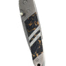 4" Damascus Liner Lock — Black Buffalo — Closed