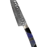 5" Santoku Hammer Damascus (VG-10 Core) – Lapis Lazuli with Jet — studio view