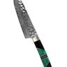5" Santoku Hammer Damascus (VG-10 Core) – Malachite with Jet — studio view