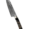 5" Santoku Hammer Damascus (VG-10 Core) – Natural Mammoth Tooth — studio view