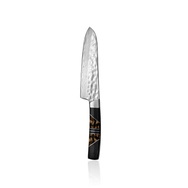 Hammer Damascus 5" Santoku Knife, Fossilized Mammoth Tusk Handle