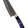 7" Santoku Hammer Damascus (VG-10 Core) – Lapis Lazuli with Jet — studio view