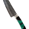 7" Santoku Hammer Damascus (VG-10 Core) – Malachite with Jet — studio view