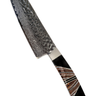7" Santoku Hammer Damascus (VG-10 Core) – Natural Mammoth Tooth with Jet — studio view