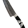 7" Santoku Hammer Damascus (VG-10 Core) – White Mammoth Tusk with Jet — studio view