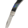 3" Damascus Lockback — Jet, Azurite, Bronze and Lapis — Down