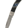 3" Damascus Lockback — Blue Mammoth Tooth, Jet — Down