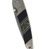4" Liner Lock 110-Layer Stainless Damascus – Apache Gold with Jet — closed