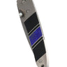 4" Liner Lock 110-Layer Stainless Damascus – Lapis Lazuli with Jet — closed