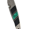 4" Liner Lock 110-Layer Stainless Damascus – Malachite with Jet — closed