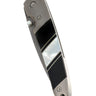 4" Damascus Liner Lock — Jet, Mother-of-Pearl — Closed