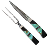 Jewelry Series Carving Set - Turquoise #1 with Jet and Silver