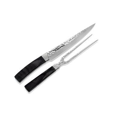 Jewelry Series Carving Set - Lapis, Jet and Silver — back side of the handle