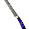 Hammered Damascus Bread Knife with Lapis and Jet