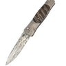 Tesoro Damasteel Button Lock 3½" — Natural Mammoth Tooth — Donw Open