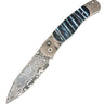 El Rey Damasteel Button Lock — Blue Mammoth Tooth — Down