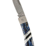 3" Lockback 110-Layer Stainless Damascus – Blue Fossilized Mammoth Tooth — open