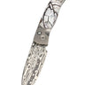 El Rey Damasteel Button Lock – White Mammoth Tusk — open, blade down